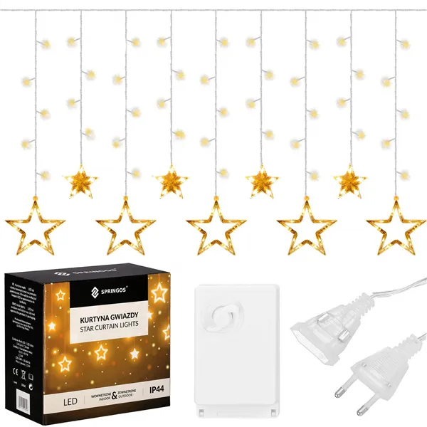 Springos zvaigžņu aizkars 138 LED CL4133